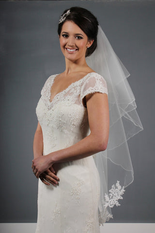 CORDED LACE APPLIQUE VEIL