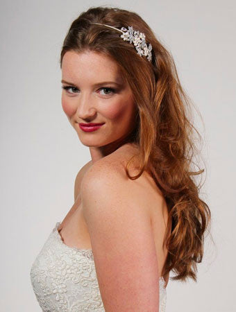 GENUINE PEARL & SILVER FLOWER SIDE TIARA